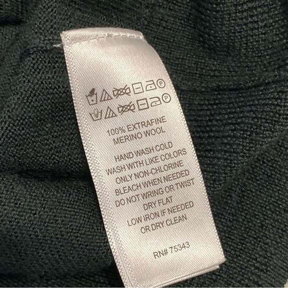 Nanette By Nanette Lepore Merino Wool Flutter Sleeve Sweater, Forest Green, Sz L - Picture 6 of 9